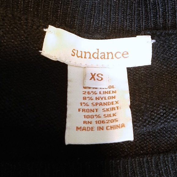 Sundance Jillian Wool Silk Black Knee Length Dress SZ XS - Picture 7 of 11